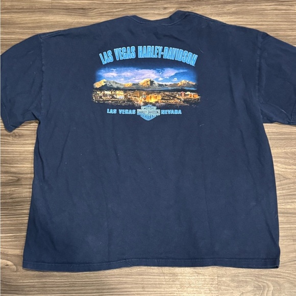 Vintage Harley-Davidson Las Vegas T-Shirt Men’s 3XL Blue Graphic Tee Biker - Picture 3 of 6